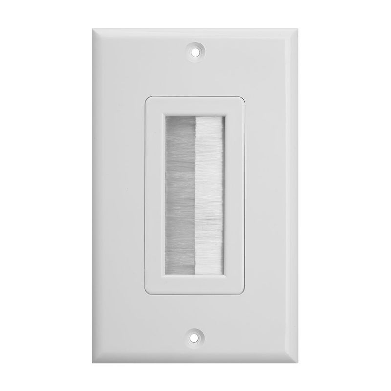 TENINYU 1-Gang Wall Plate (2 Pack), Brush Style Opening Passthrough Low Voltage Cable Plate in-Wall Installation for Speaker Wires, Coaxial Cables, HDMI Cables, or Network/Phone Cables(2 Pack) - Image 3